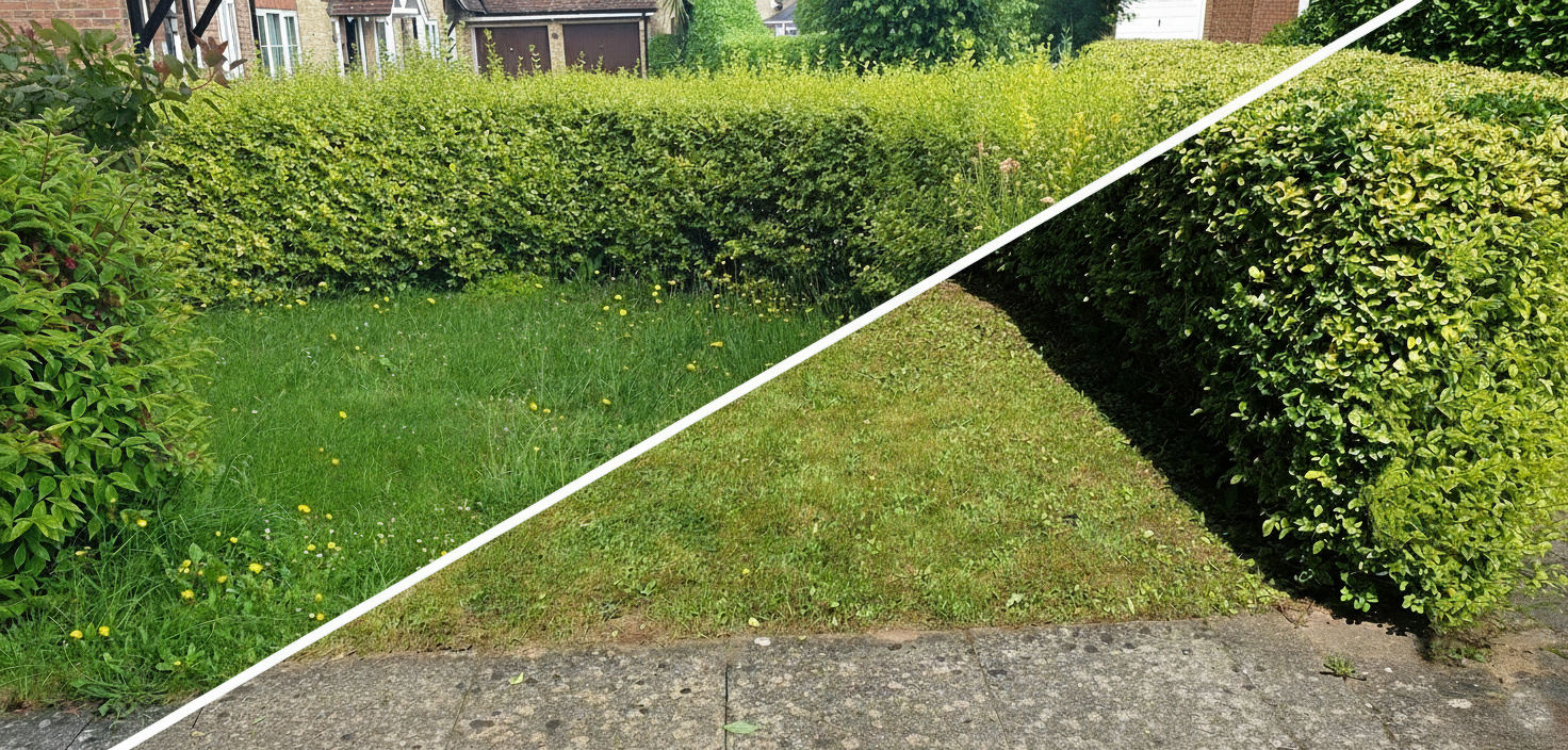 market harborough front garden hedge cutting 